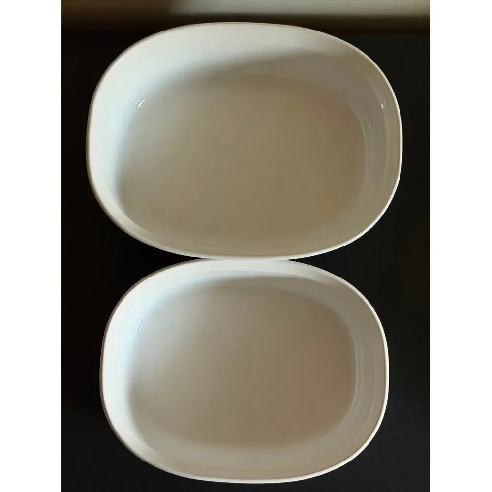 Vintage Set of 4 Corningware French White 1.8L 2.8L Oval Cookware w/Pyrex Lids